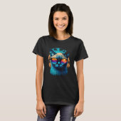 Siamese Cat Rocking Summer Outfits with Stylish Gl T-Shirt (Vorne ganz)