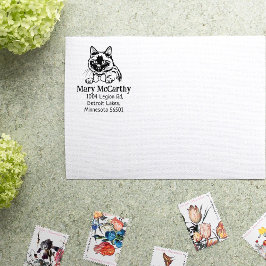 Siamese Cat Rücksendeadresse Gummistempel
