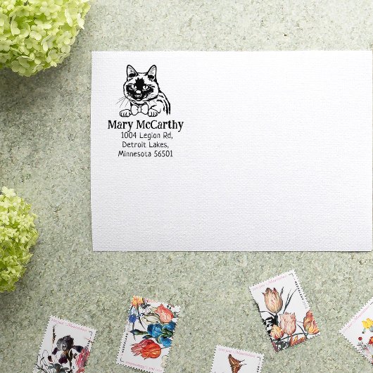 Siamese Cat Rücksendeadresse Gummistempel