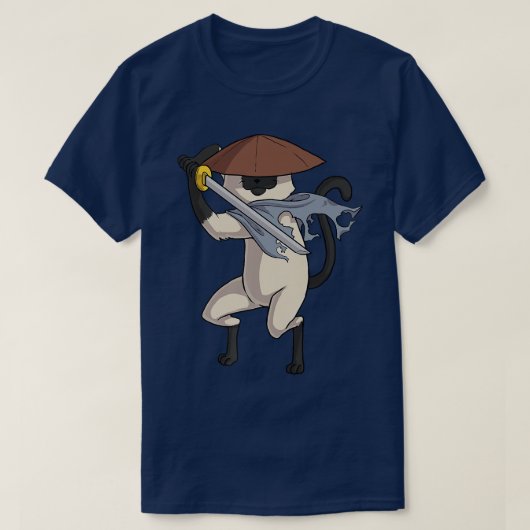 Siamese Cat Samurai Cat  T-Shirt (Design vorne)