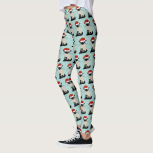 Siamese Cat Santa Funny Weihnachtsfeiertag Leggings