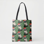 Siamese Cat Santa Funny Weihnachtsfeiertag Tasche (Vorderseite)