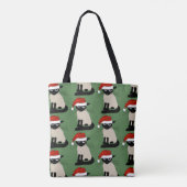 Siamese Cat Santa Funny Weihnachtsfeiertag Tasche (Rückseite)