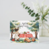 Siamese Cat Sending Message Frohe Weihnachten (Stehend Vorderseite)