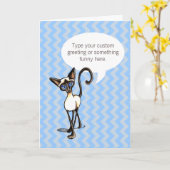 Siamese Cat spricht Ihren persönlichen Gruß Karte (Gelbe Blume)