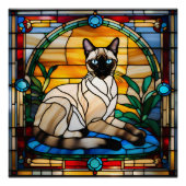 Siamese Cat Stached Glass Poster (Vorderseite)