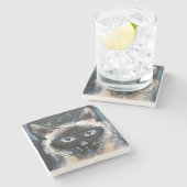 Siamese cat steinuntersetzer (Seitenansicht)