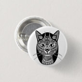 Siamese Cat Tattoo Pattern Button (Vorne & Hinten)