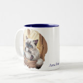 Siamese Cat & Tea Cup Mug Zweifarbige Tasse (Vorderseite Links)