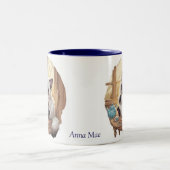 Siamese Cat & Tea Cup Mug Zweifarbige Tasse (Mittel)