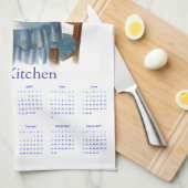 Siamese Cat Tea Time 2026 Calendar Kitchen Towels Geschirrtuch (Viertel Falte)