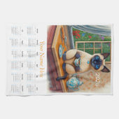 Siamese Cat Tea Time 2026 Tea Towel Calendar Geschirrtuch (Horizontal)