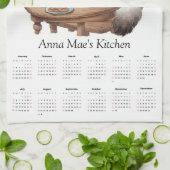 Siamese Cat & Tea Time Kitchen Towel Calendar Geschirrtuch (Gefaltet)