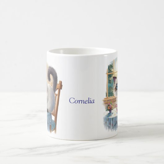 Siamese Cat & Tea Time Mug Kaffeetasse (Mittel)