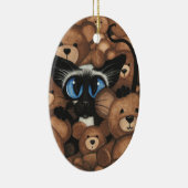 Siamese Cat Teddy Bear Hug von BiHrLe Keramik Ornament (Rechts)