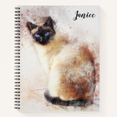 Siamese Cat Themed Notebook Custom Notizblock (Vorderseite)
