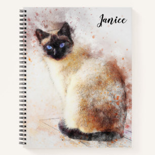 Siamese Cat Themed Notebook Custom Notizblock