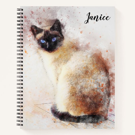Siamese Cat Themed Notebook Custom Notizblock (Vorderseite)