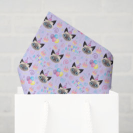 Siamese Cat Tissue Paper in Purple Seidenpapier
