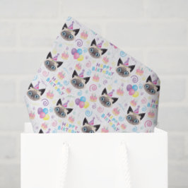 Siamese Cat Tissue Paper in White Seidenpapier