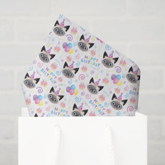 Siamese Cat Tissue Paper in White Seidenpapier (Geschenk Tasche)
