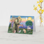 Siamese Cat und St. Francis Karte (Gelbe Blume)