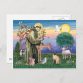 Siamese Cat und St. Francis Postkarte (Vorne/Hinten)