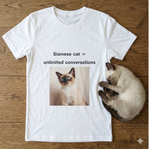 Siamese Cat Unlimited Conversations T-Shirt Maßges