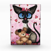 Siamese Cat Valentines Day by Bihrle Fotoblock (Vorderseite)
