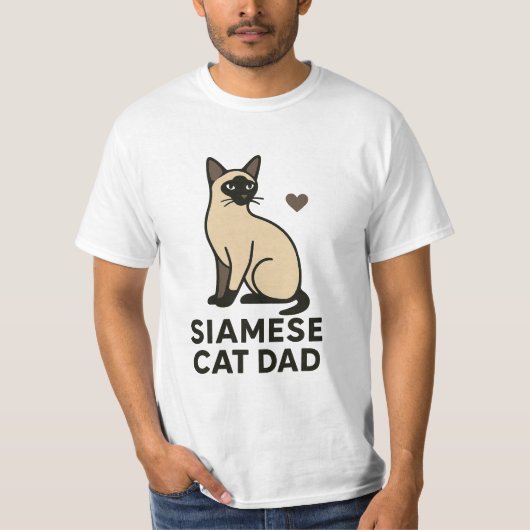 Siamese Cat Vater T - Shirt | Niedliches Cat Lover (Vorderseite)