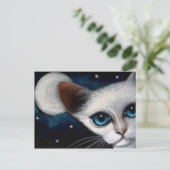 SIAMESE CAT & VOLLMOON Postkarte (Stehend Vorderseite)