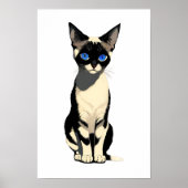 Siamese Cat Wall Art Blue-Mit Augen Cat Lover Poster (Vorne)