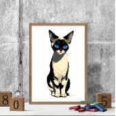 Siamese Cat Wall Art Blue-Mit Augen Cat Lover Poster