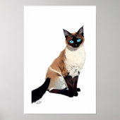 Siamese Cat Wall Art Electric Blue-Mit Augen Cat L Poster (Vorne)