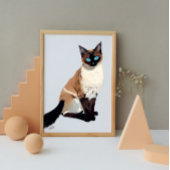 Siamese Cat Wall Art Electric Blue-Mit Augen Cat L Poster