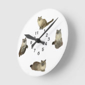 Siamese Cat Wall Clock Runde Wanduhr (Winkel)