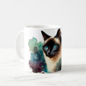 Siamese Cat Watercolor Kaffeetasse (Vorderseite Links)