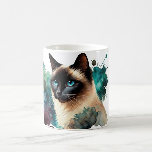 Siamese Cat Watercolor Kaffeetasse (Mittel)