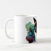 Siamese Cat Watercolor Kaffeetasse (Links)