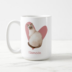 Siamese Cat Watercolor Kitty Pink Heart Kaffeetasse