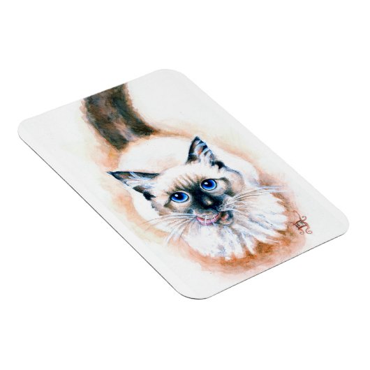 Siamese Cat Watercolor Magnet (Rechte Seite)