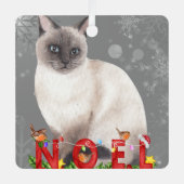 Siamese Cat Watercolor Ornament Aus Metall (Vorderseite)