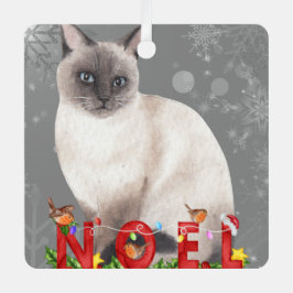 Siamese Cat Watercolor Ornament Aus Metall