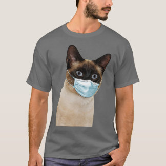 Siamese Cat Wearing Cat Face Maske Liebe Siamese S T-Shirt