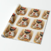 Siamese Cat with Breakfast Geschenkpapier (Ungerollt)