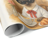Siamese Cat with Breakfast Geschenkpapier (Rolleneckpunkt)