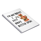 Siamese cat with text I am not bossy  Notizblock (Rechte Seite)