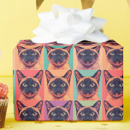 Siamese cat wrapping paper geschenkpapier