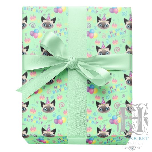 Siamese Cat Wrapping Paper in  Geschenkpapier