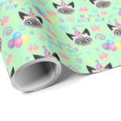 Siamese Cat Wrapping Paper in  Geschenkpapier (Rolleneckpunkt)
